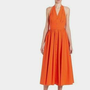 Michael Kors Collection Sienna Orange Halter Dress